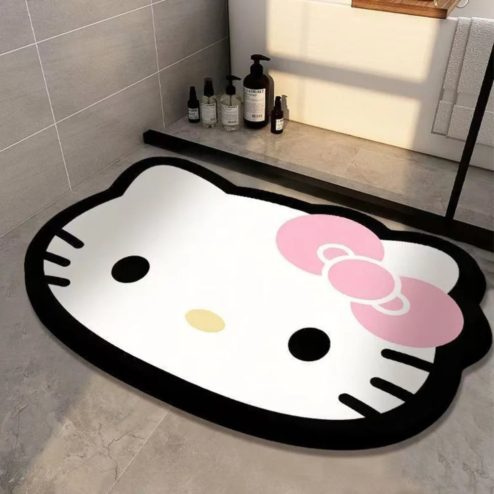 Hello Kitty Bathroom Mat, Non-Slip Absorbent Quick Dry Rug for Toilet Entrance and Shower Room