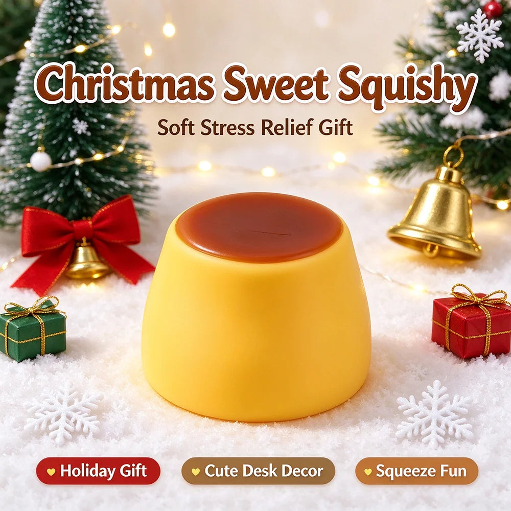 DIY Caramel Pudding Building Blocks Squishy Toy Wet Soft Handfeel Squeaky Sensory Stress Relief Fidget Toy Crunchy Decompression Vent Plaything Perfect Gift for Halloween Christmas Thanksgiving Valentine Birthday Party Favors
