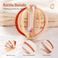 Baby Rattle Toy Wooden Rain Drum With Silicone Baby Sensory Touch Toy Newborn Dental Care Gum Anti-eating Hand Molar Stick Gif