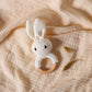 Handmade Crochet Baby Toys, Wooden Easter Bunny Rattle 0-12 Months, Four Color Rabbit Rattle Soft, New Born Baby Teething Toys