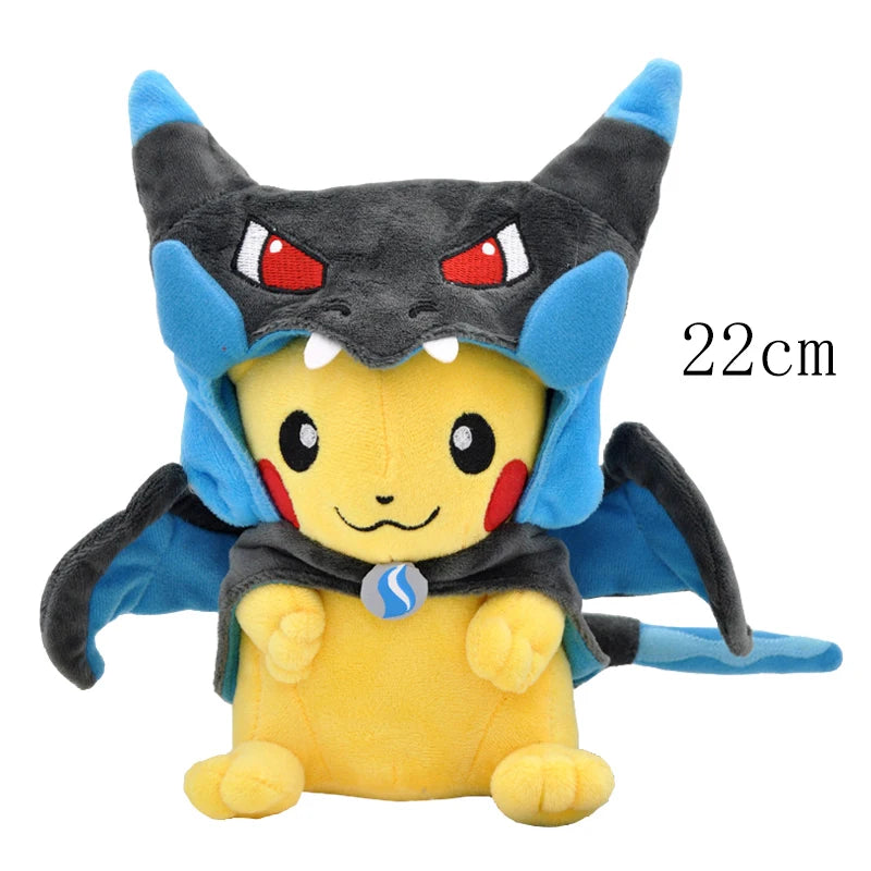 Cos Eevee Pikachu Cosplay Plush Toy Charizard Peluche Snorlax Garchomp Tyranitar Hydreigon Stuffed Animal Doll Plushies Toy Gift