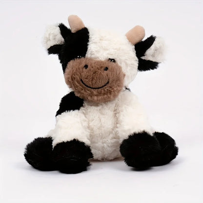 7.87in Cuddly Cow Plush Toy Soft Snuggly Stuffed Animal for Children Cute Silly Cow Doll Kawaii Cattle Plush Kids Birthday Gifts