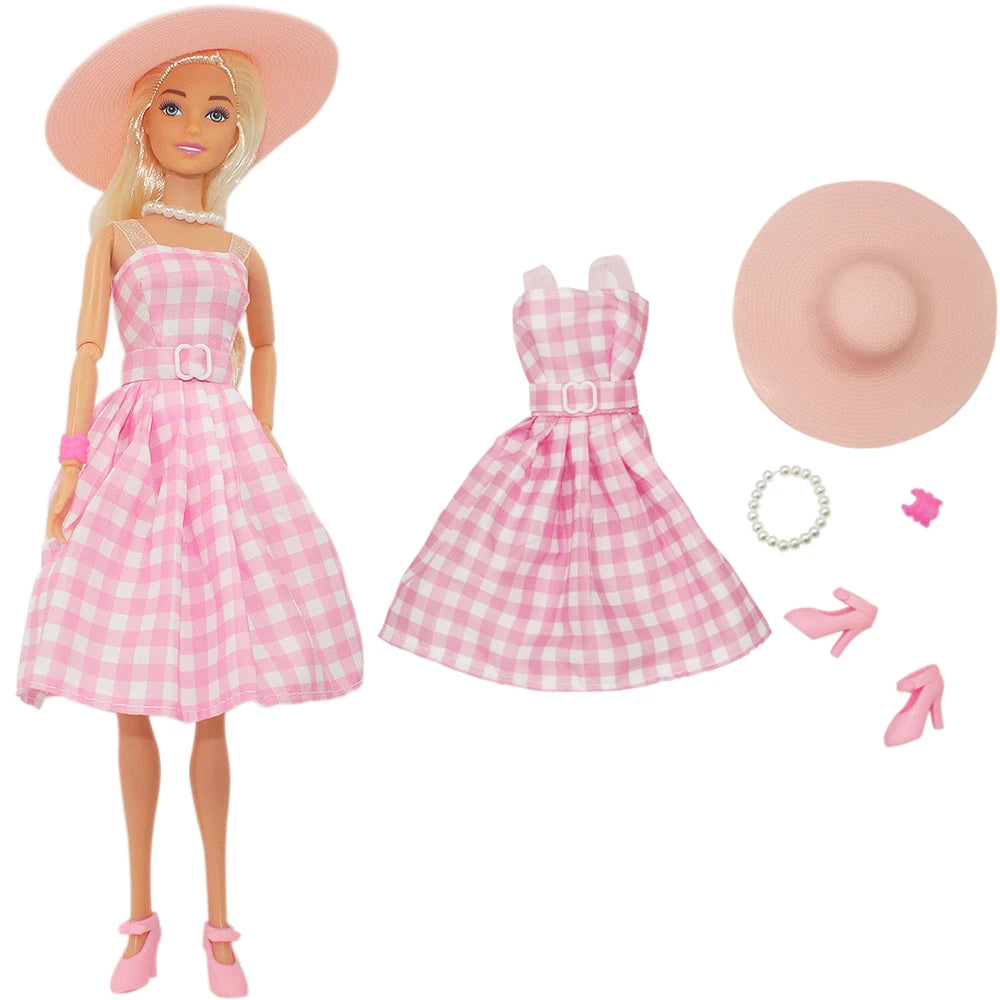 NK 1/6 Doll Princess Hot Sell Fashion Doll Dress Pink Suit For 11.5 Inch Doll Clothes Hat For 29CM Dolls Accessories Gift Toy JJ