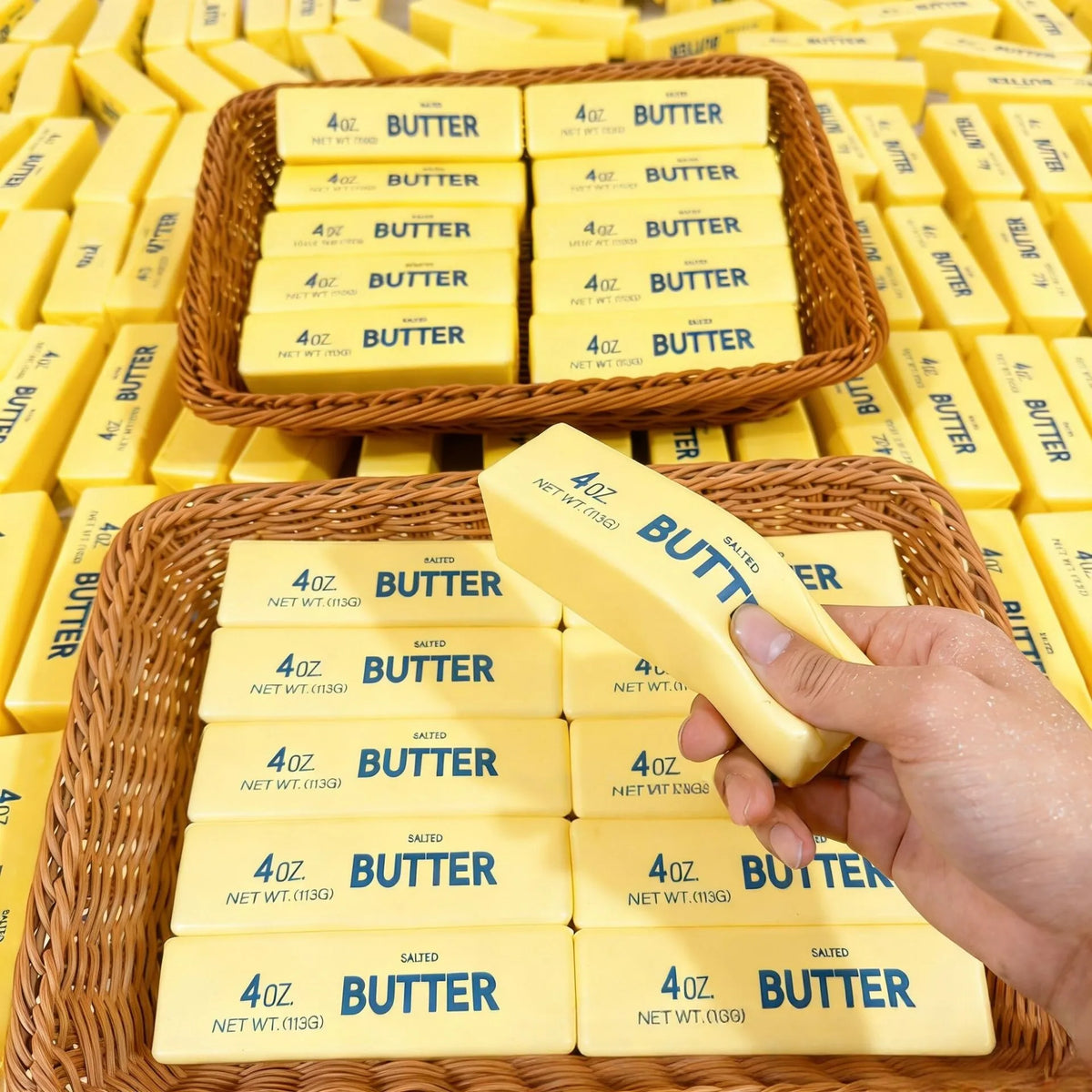 Realistic Butter Stick Squeeze Toy Slow Rebound Soft Sensory Fidget Gadget Stress Relief Plaything for Home Office Use