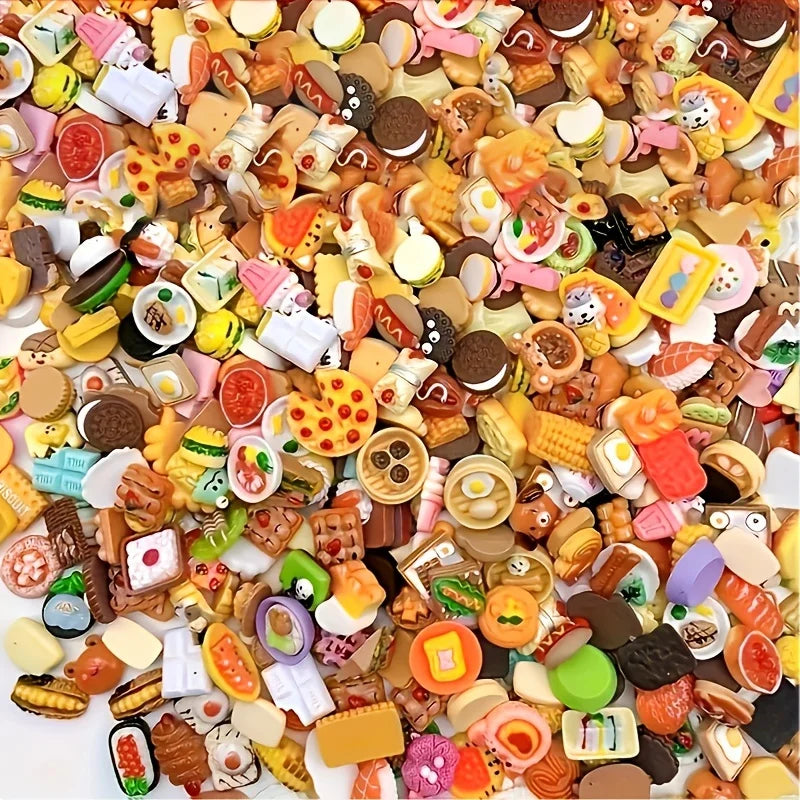 Mini Food Toys Mixed Style Resin Food Doll Kitchen Mini Food Statue DIY Accessories Halloween Christmas Gifts