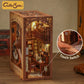 CUTEBEE DIY Book Nook Miniature Dollhouse Booknook with Touch Light Dust Cover Bookshelf Insert for Decor Gifts Secret Rhythm