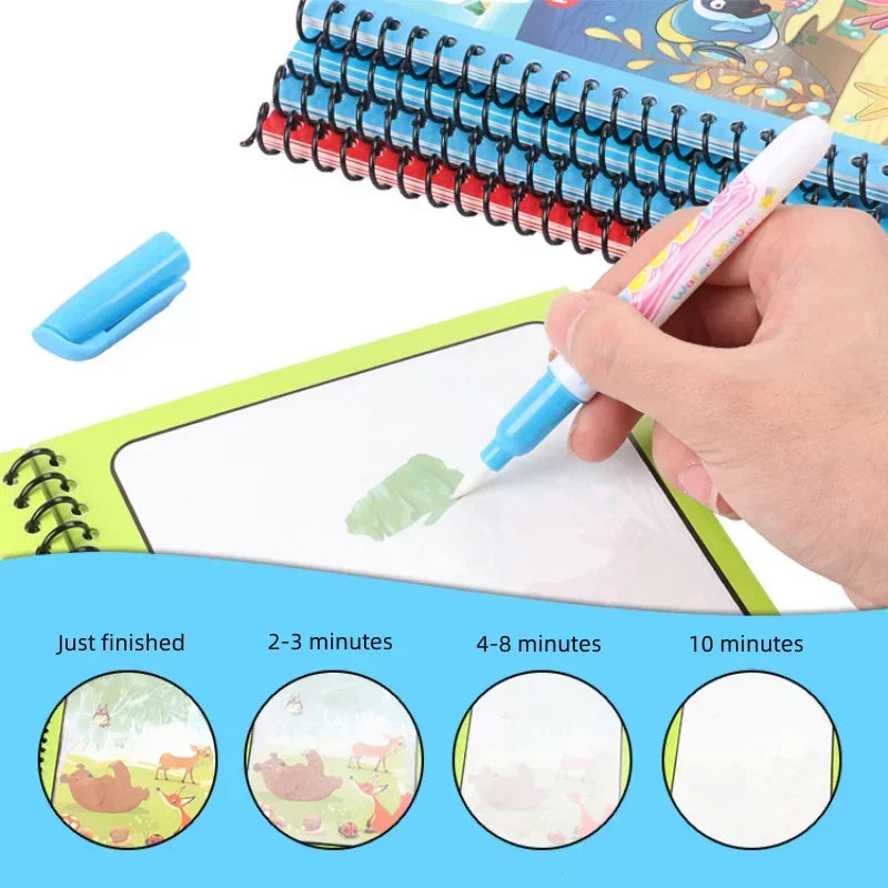 Drawing Coloring Books for Kids Magic Water Book with Pen 2 To 4 Years Old Children Learning  Education Toy Baby Montessori Toys