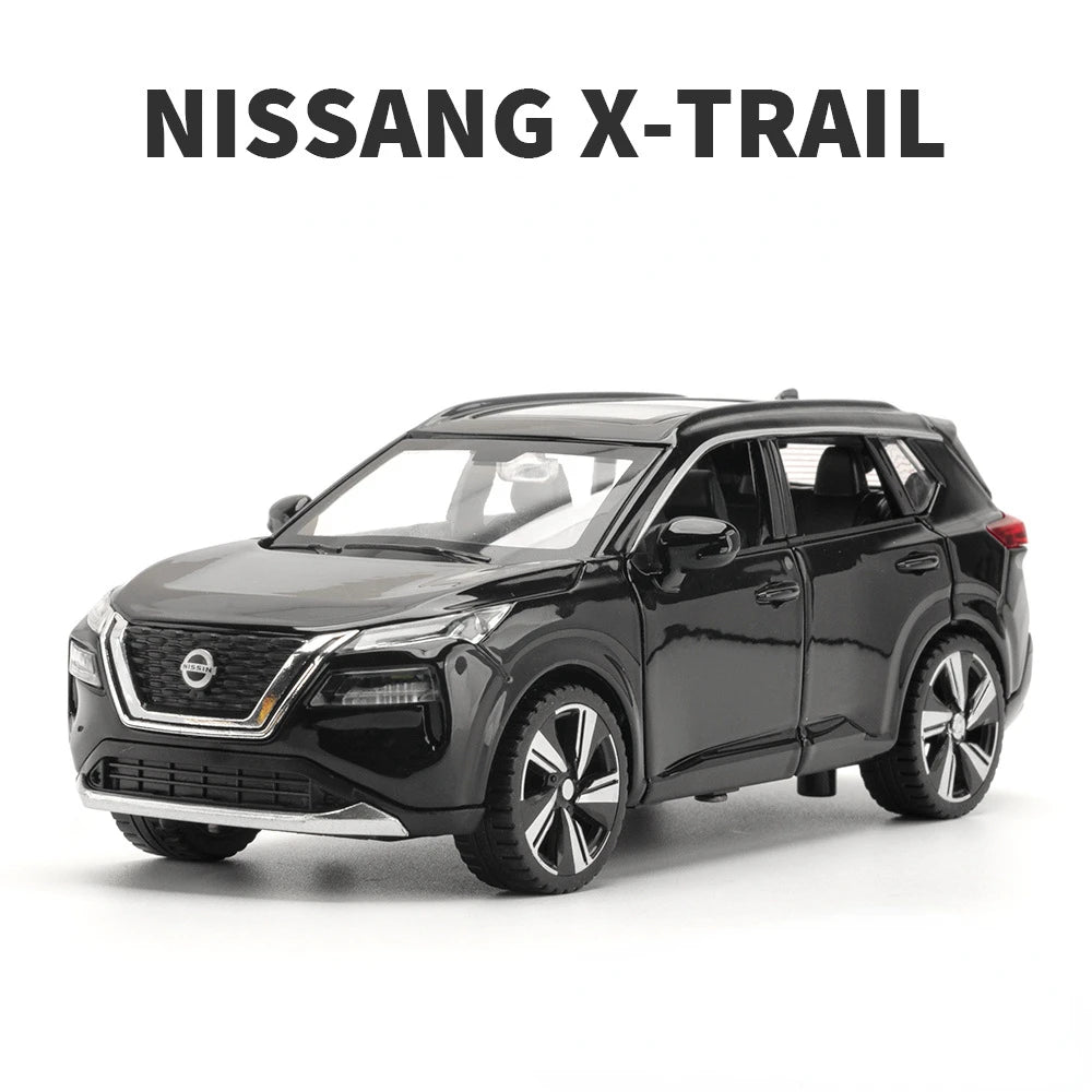 1/32 Scale X-Trail Toy Car Model Alloy Diecast Pull Back Model Vehicle with Sound Light Boys Festival Toy Gift Collection