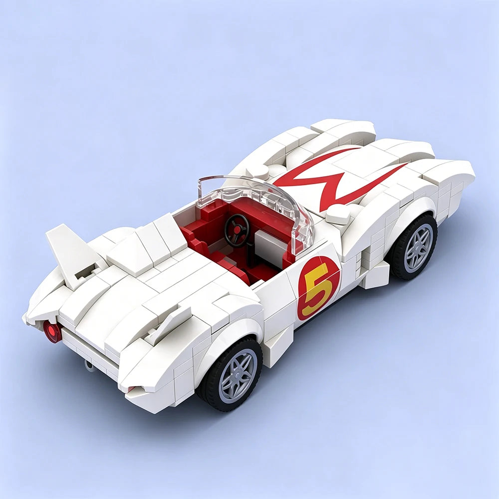 New MOC Speed Series Classic Racing Car Mach 5 Model Building Blocks DIY Modular Car Assembly Toy Adult Collectible Gift Set