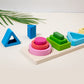 Geometric Shape Sorting Stacking Intelligence Development Blocks, Wooden Early Education Matching Toys, Color, Shape Cognition