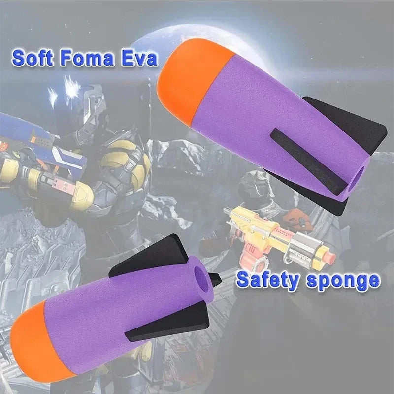 Foam Mega-Missile Refill Pack Toy Bullets Accessories Compatible for Nerf Rocket N-Strike Elite Series Missile Blaster Launcher