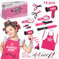Girls' Play Hairdresser Kit with Accessories & Apron - Mixed Colors, No Plating