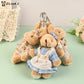 ▶1PCS Cute Wear Clothes Bear Plush Toy Cartoon Rabbit Pendant Soft Stuffed Doll Keychain Backpack Decor Kid Gift