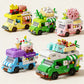 NEW DIY Coffee Car Buns Food Truck Ice Cream Store Flower Street View Building Blocks Kit Bricks Model Toy
