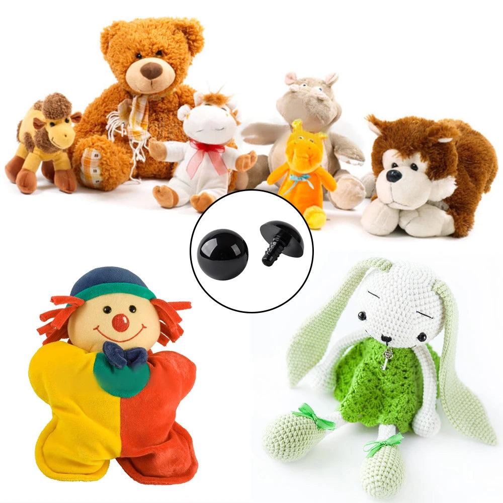100pcs 8/10/12/14mm Plastic Safety Eyes For Toys Diy Mix Size Crochet Animal Eye For Doll Toys Amigurumi Accessories