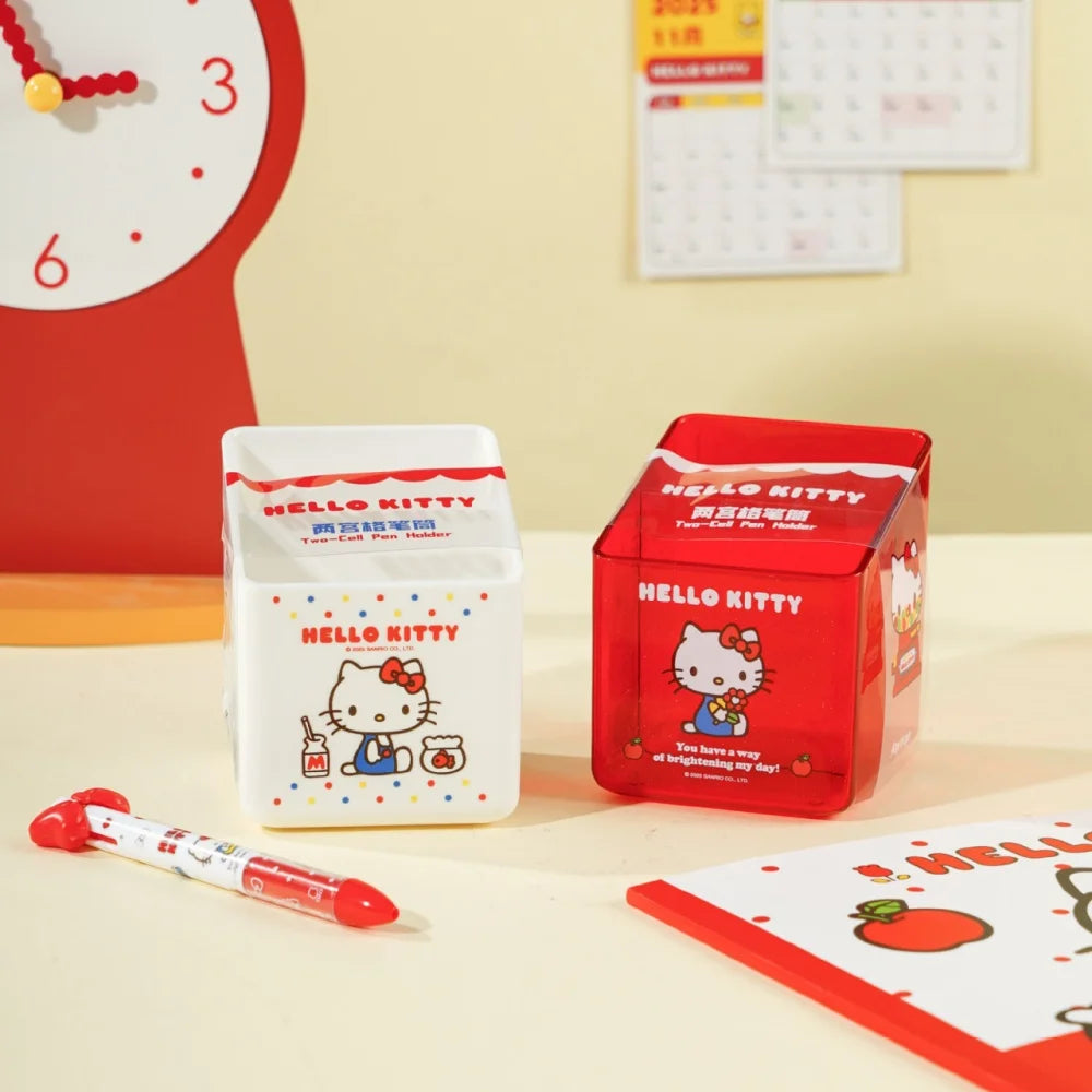 Genuine Sanrio Kawaii Pen Holder Hello Kitty Desktop Pencil Organizer School Office Stationery Supplies Birthday Gifts