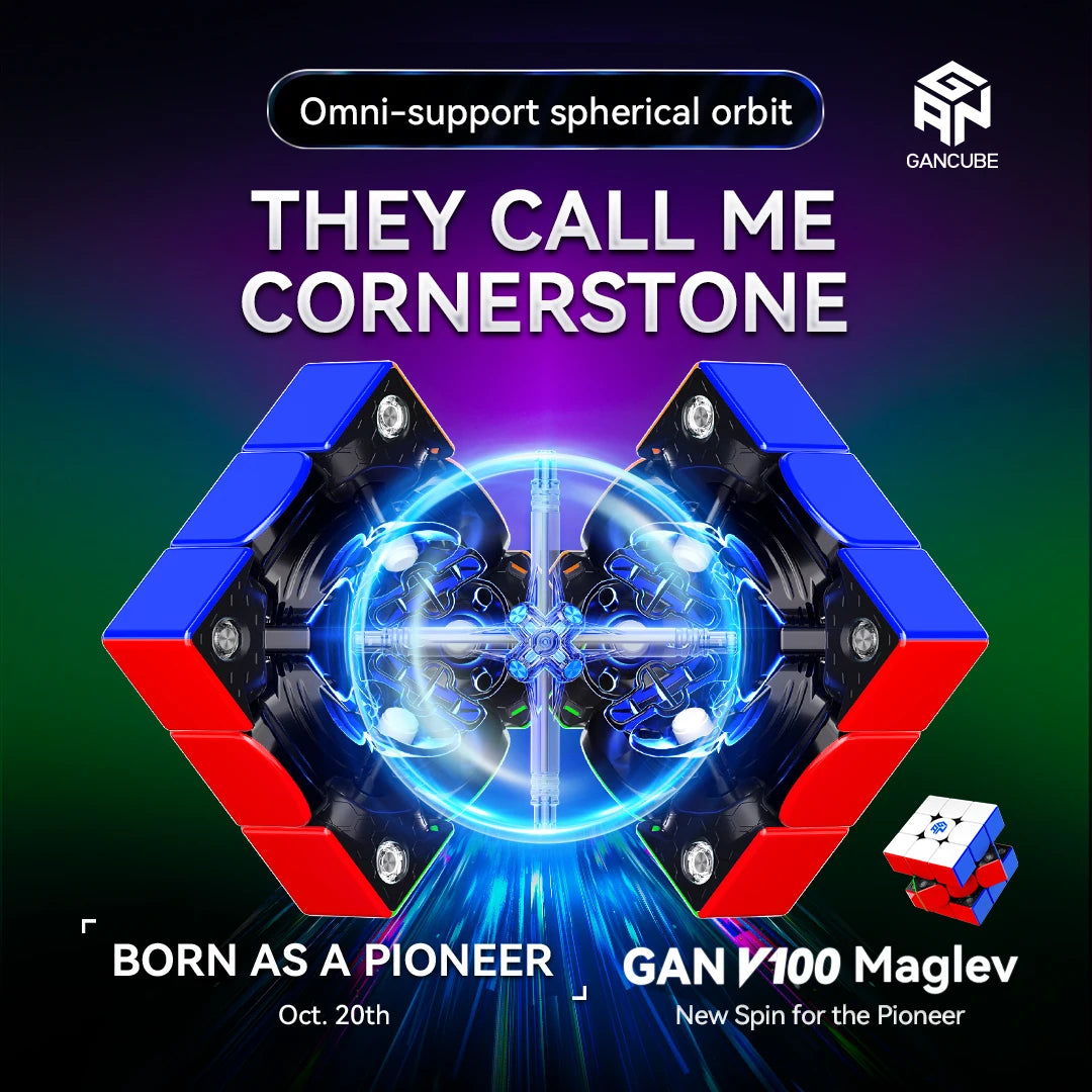 Gan V100 Maglev 3x3 Cube New Spin for the Pioneer Professional Puzzle Toys Speed Cube Children Gift Cubo Magico Puzzle
