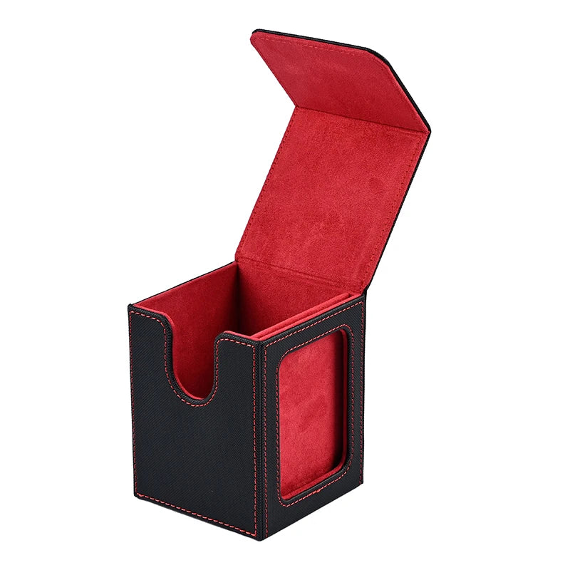 Card Deck Box with Display Window, Hold 120 + Single Sleeved Cards, Magnetic Closure, Suitable for CCG Cards, Magic Game Cards