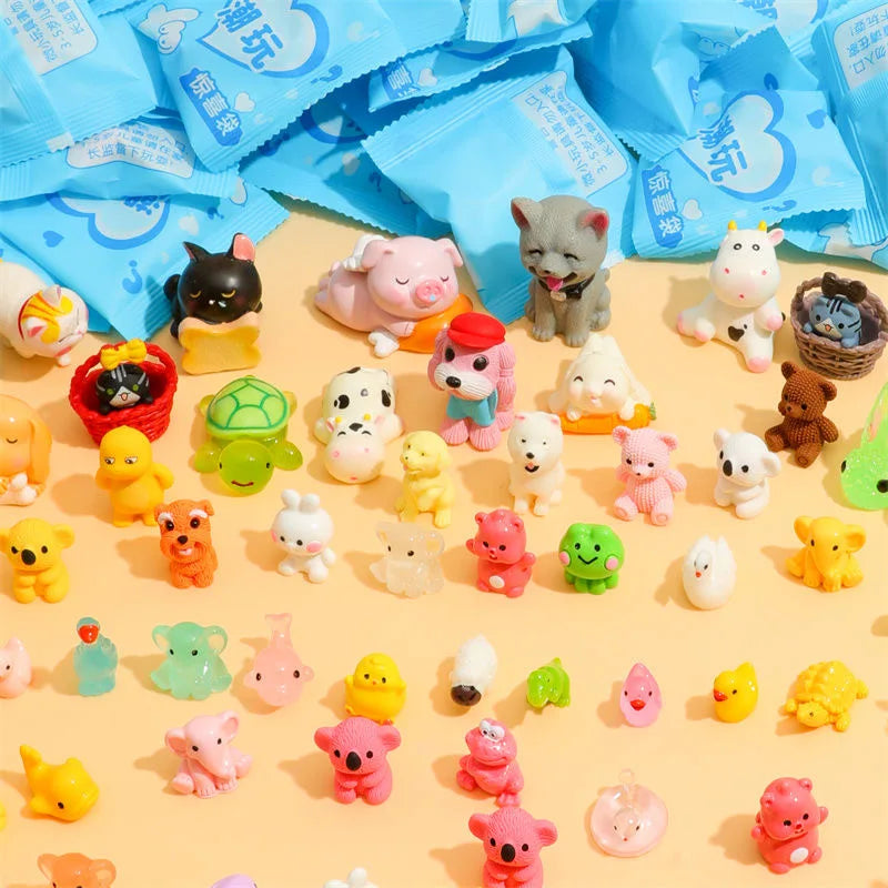40 Pieces/Set Random Cartoon Blind Box Elephant Animal Mini Ornament Decoration Charm Resin Home Creative Children's Gift ﻿