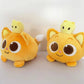 Cute Pinkfox Hogi Ninimo Plush Toy Kawaii Soft Stuffed Orange Cat Doll Animation Peripheral Plushie Throw Pillow Birthday Gifts