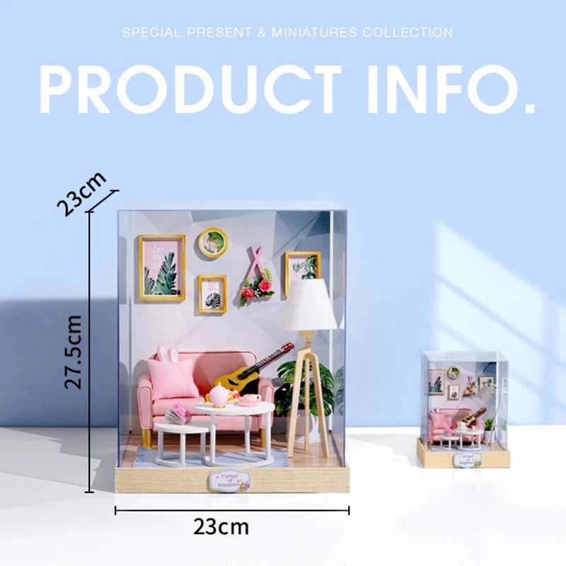 Mini Miniature Dollhouse DIY Small House Kit Making Room Toys Home Bedroom Decorations With Furniture Wooden Craft Doll Houses