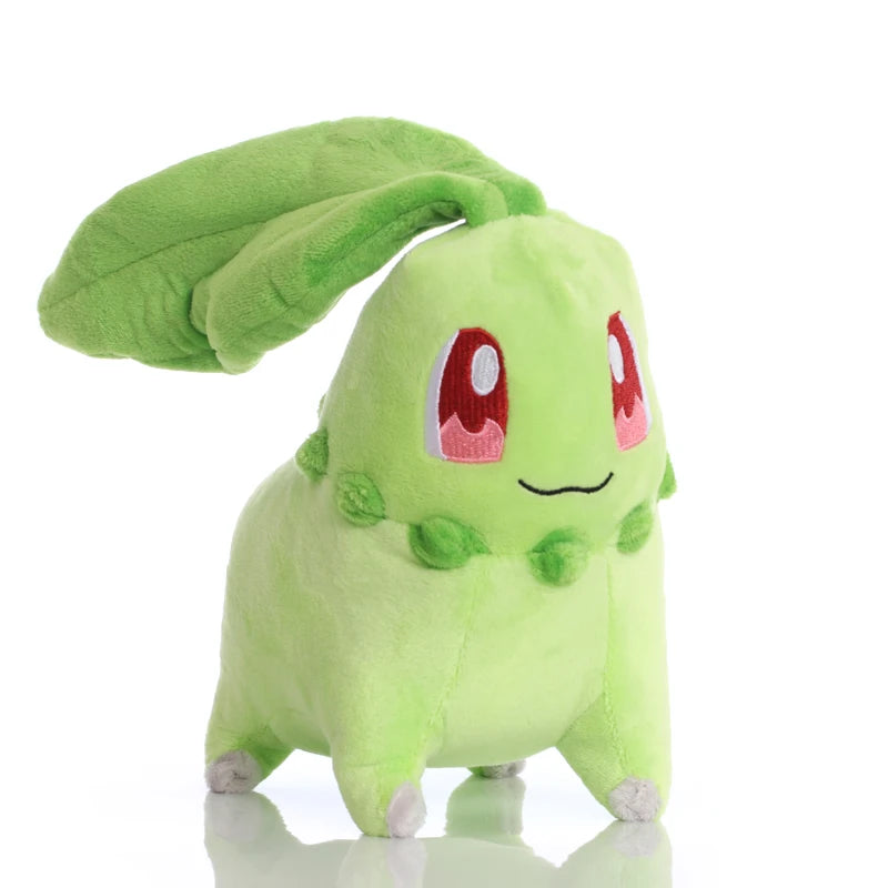 20cm Pokemon Chikorita Plush Toys Soft Stuffed Cartoon Chikorita Doll Kawaii Japan Anime Elf Plush Doll Birthday Gift For Kids