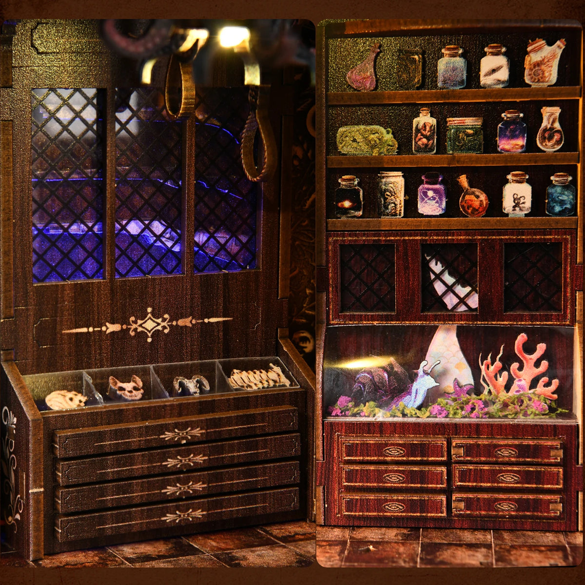 Book Nook Kit Rare Beast Collection Room 3D DIY Wooden Puzzle Handmade Bookshelf Dollhouse Model Bookend Building Home Deco