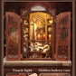 CUTEBEE DIY Book Nook Kit Miniature Dollhouse with Light Wooden Bookshelf Insert Retro Booknook Decor for Gifts Bookshop Series