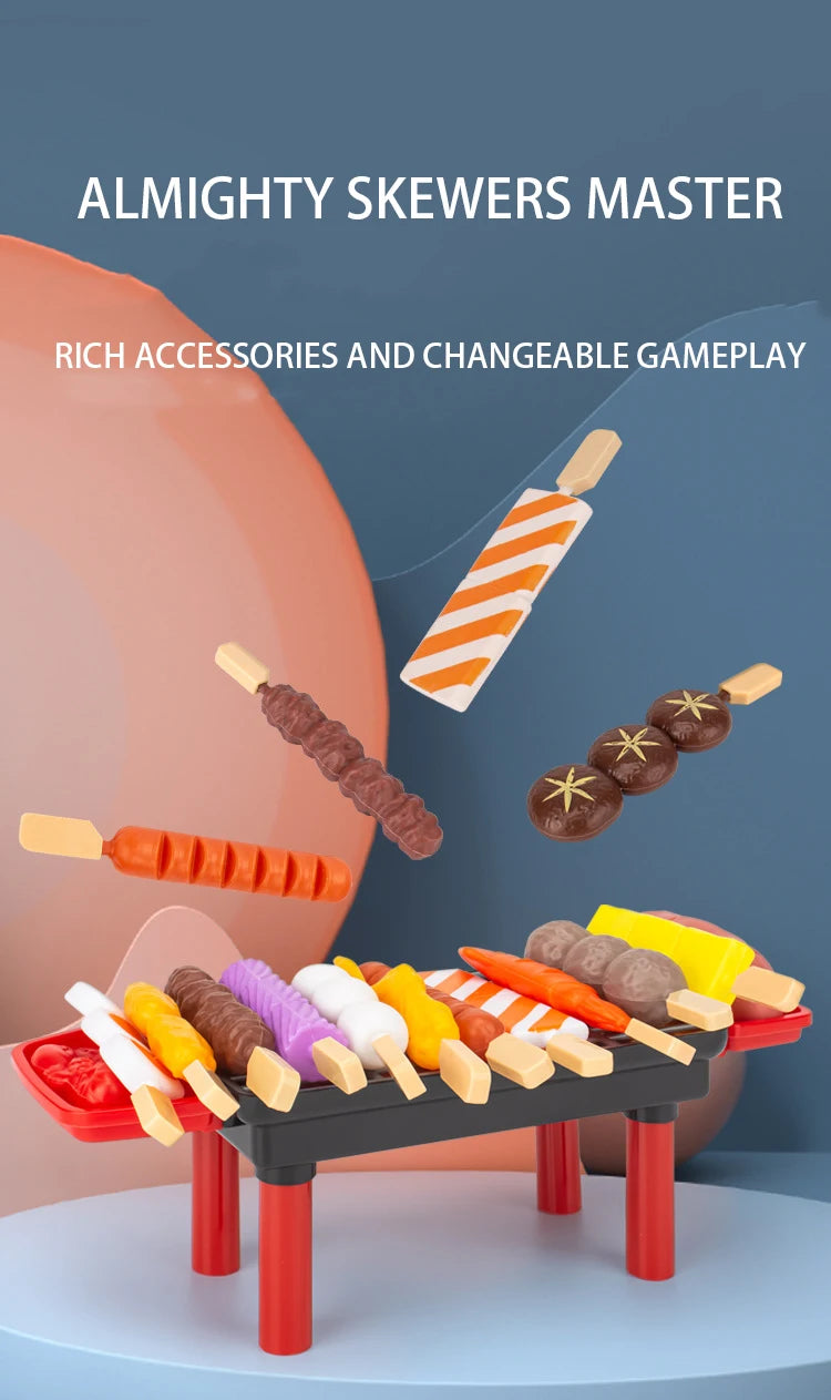 Baby Dress Up Kitchen Toys BBQ Set Kids Simulated BBQ Cookware Cooking Simulated Food Cosplay Educational Gift Toys