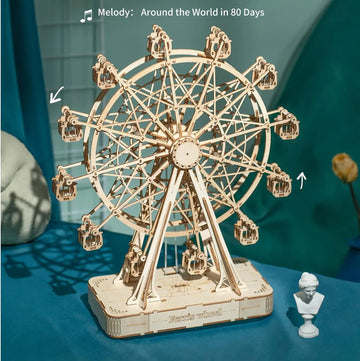 Robotime Rolife 3D Puzzle Ferris Wheel Music Box Box Model Kit with Music for Children and Adults Crafts Adults Women 3D Puzzle