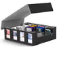 Trading Card Storage Box with Display; 4-Row Deck Case with Removable Lid; 2400+ Deck Box for with Removable Cover; Card Case Fits Magic TCG PTCG Sports Cards
