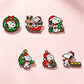 6Pcs Cute Puppy Christmas Enamel Pins Santa Tree White Dog Animal Brooch Puppy Lapel Badge For Backpack Hat Xmas Holiday Gift