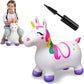 JOYFY Kids Bouncy Unicorn Horse Ride On Toys Bouncer Bouncing Animal Hopper Inflatable Hopping Toy for Birthday Christmas Gifts