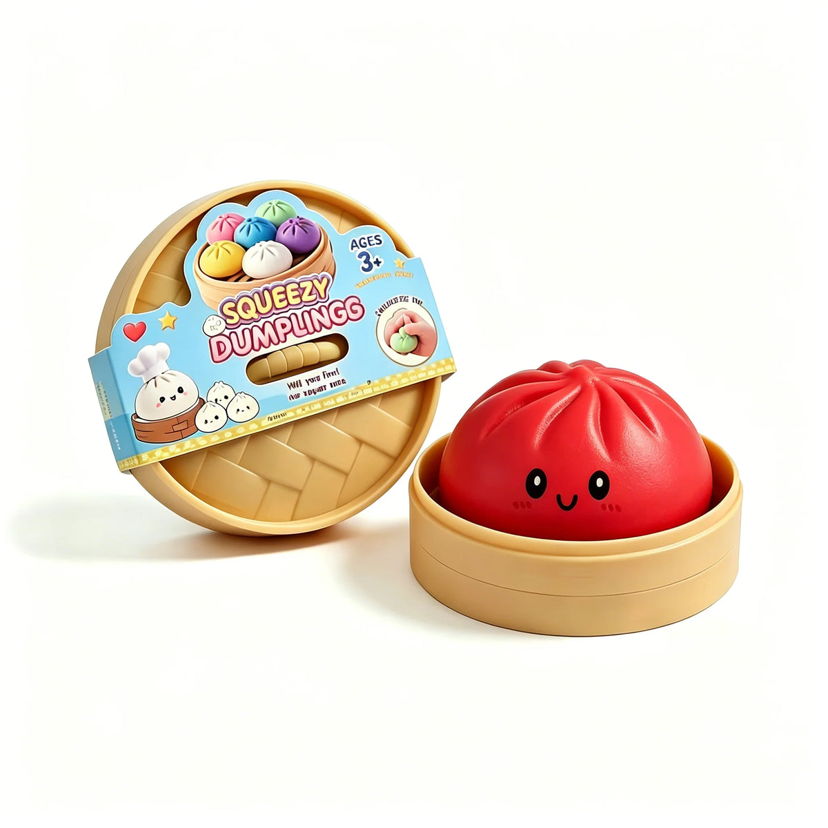 Colorful Dumpling Squishes Stress Balls Cha Siu Bao Slow Rebound Decompression Toys Feel Good Squishy Stress Relief Gifts 10cm