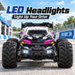 ZNLYRION 4WD Brushless RC Off-Road Monster Truck 2.4GHz 3-Speed Adjustable Remote Control Car with LED Headlights, All Terrain Big Tire Hobby RC Vehicle 2 Rechargeable Batteries RTR Toy for Adults Teens