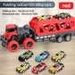 Deformable Rail Car  Ejection Folding  Big  Truck  Toys for Kids  Container Transporter Playset Children Gift