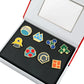 Pocket Monster Trainer Gym Badges Collection Kanto Johto Hoenn Unova Kalos Orange Islands Pins Brooches Toy for Collectors