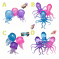 Jellyfish Maltose Squishy Toy Soft Squeeze Cute Jelly Fish Anti Stress Relief Relax Fidget Ball Fun Toy for Friends Gifts