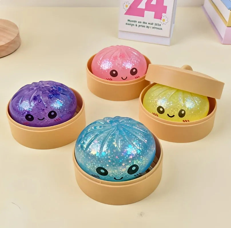 Simulation Flash Dumpling Pressure Ball Fidget Squishes Squishy Maltose Dough Ball Decompression Fidget Toy Fun Creative Gift