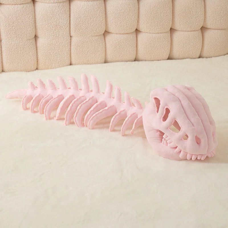 75/115CM Plush Cartoon Skeleton Headgear Halloween Costume Plush Toy Purple Green Black Gray White Pink Dinosaur Bone Funny Doll
