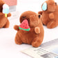 Cute 12cm Plush Capybara Keychain Snot Pulling Charm Cartoon Stuffed Animal School Bag Pendant Gift For Kids Adults
