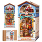 Rolife DIY Book Nook Kit 3D Puzzle Treasure Toy Shop Wooden Bookends Craft Kit with LED Light for Bookshelf Decor Brain Teasers Dollhouse Jigsaw for Holiday Gift