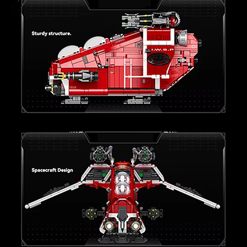 1107PCS Galaxy Space Gunship Starship-Fighters Spaceships Aifcraft Dropship Model Building Blocks Bricks Toy Gifts
