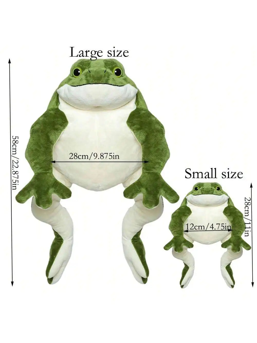 Giant Frog Stuffed Animal Soft Plush Toy 11-22 Inches Cute Huggable Cuddly Toy for Kids And Adults