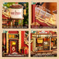 ROKR Dream Gift Factory Wooden 3D Puzzle DIY Mini Dollhouse Model Building Kit with Music & LED Lights 449 Pieces Assembly Toys for Adults Teens