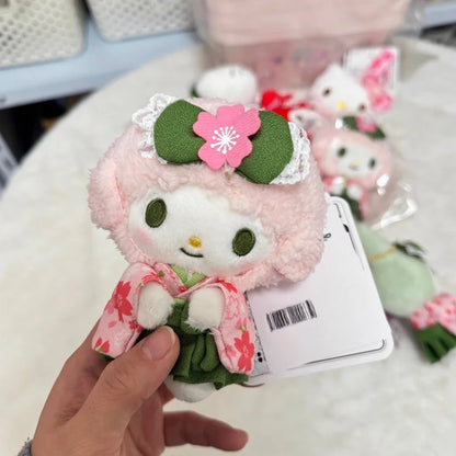 Cartoon matcha My Sweet Piano Melody Hangyodon plush toy keychain kawaii Black Kimono Hello Kitty Soft Plushie Doll  bag charm