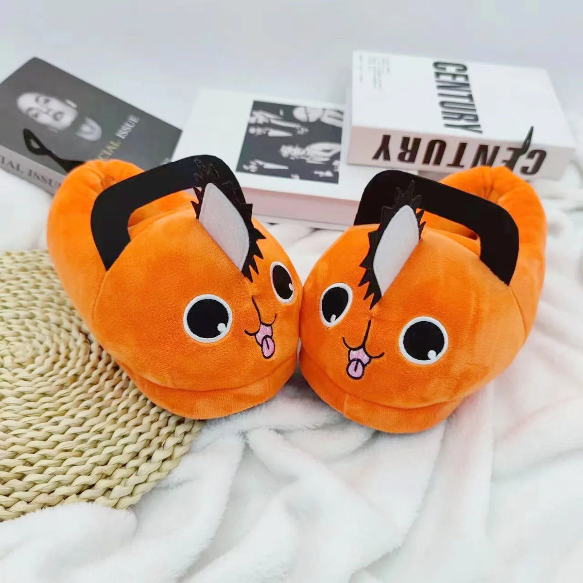 Chainsaw Man Plushes Cotton Shoes Men Women New Anime Pochita Slippers Adult Winter Warm Home Babouche Christmas Gift Hot Sales