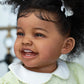 NPK 24inch Mila Dark Brown Skin Reborn Toddler Girl Doll Happy Baby Rooted Hair High Quality Collectible Art Doll