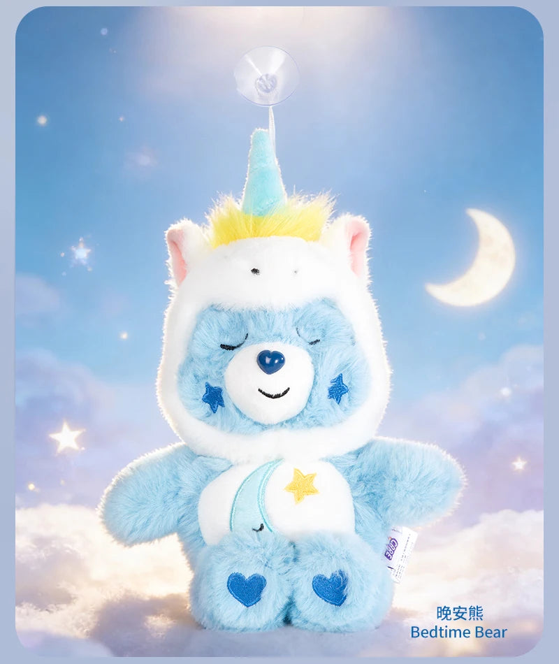 Care Bears 20cm Unicorn Hood Plush Suction Cup Ornament Wall Car Mirror Hanging Decor Cute Kawaii Stuffed Bear Toy Gift for Kids