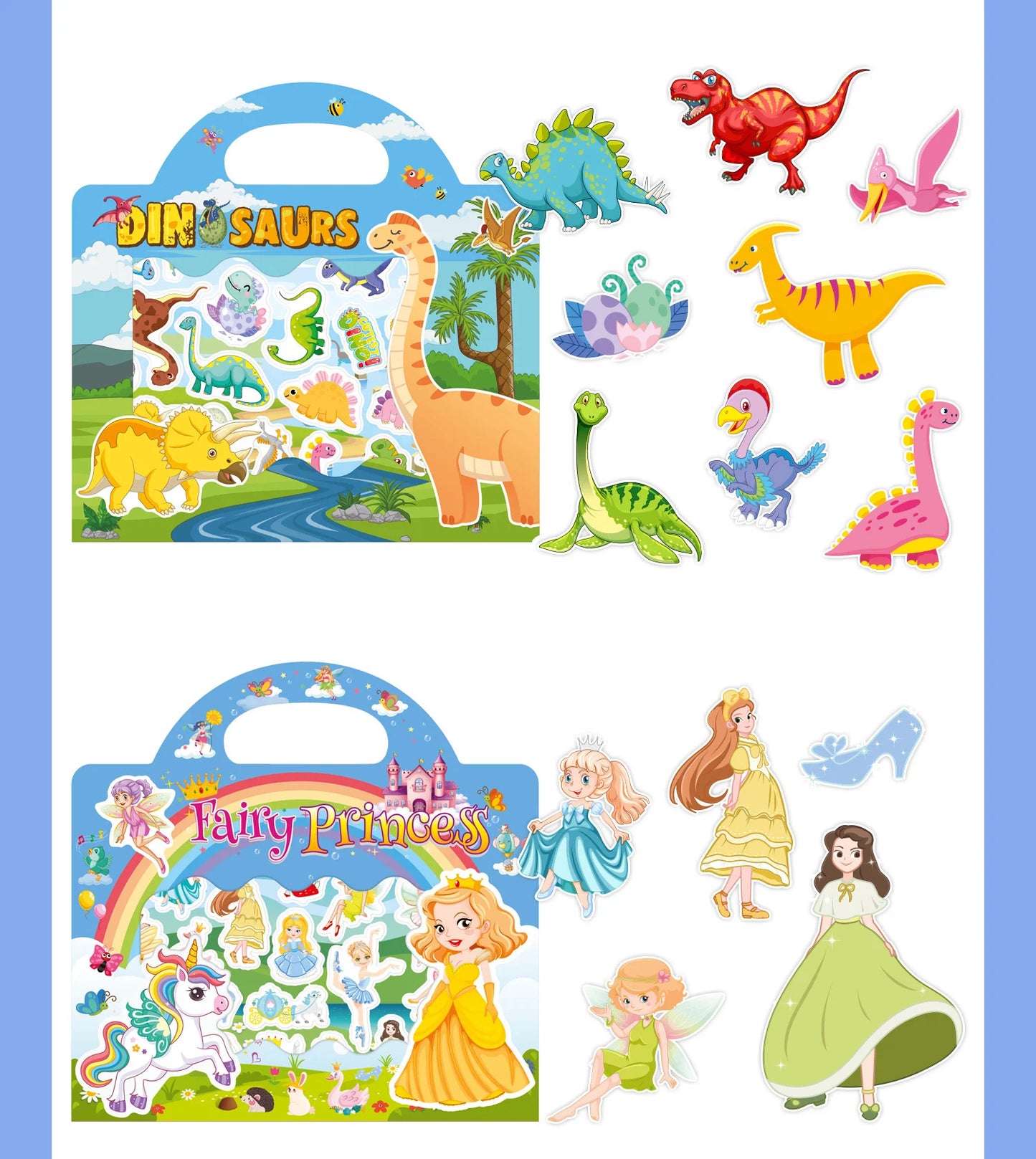 New Children Reusable Scene Cute Stickers DIY Puzzle Sticker Games Books Cartoon Animal Learning Cognition Toys For Kids Gift